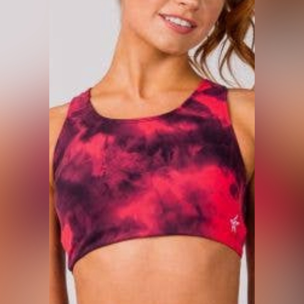 Rebel Athletic Cheer Willa Sports Bra Magenta Tie Dye Wash Discontinued Rare AXS